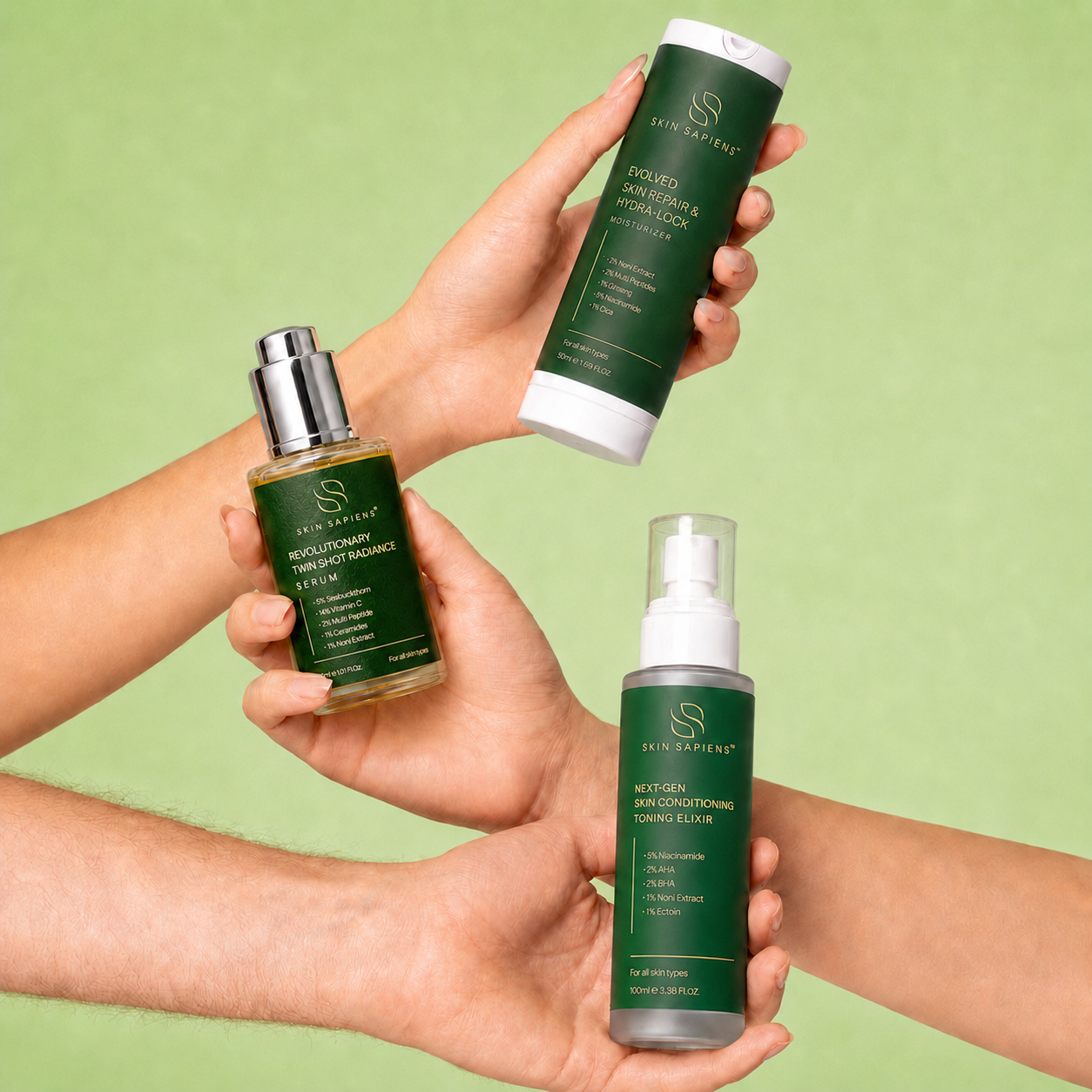 Complete Skin Renewal Trio – Toner, Serum & Moisturizer Combo
