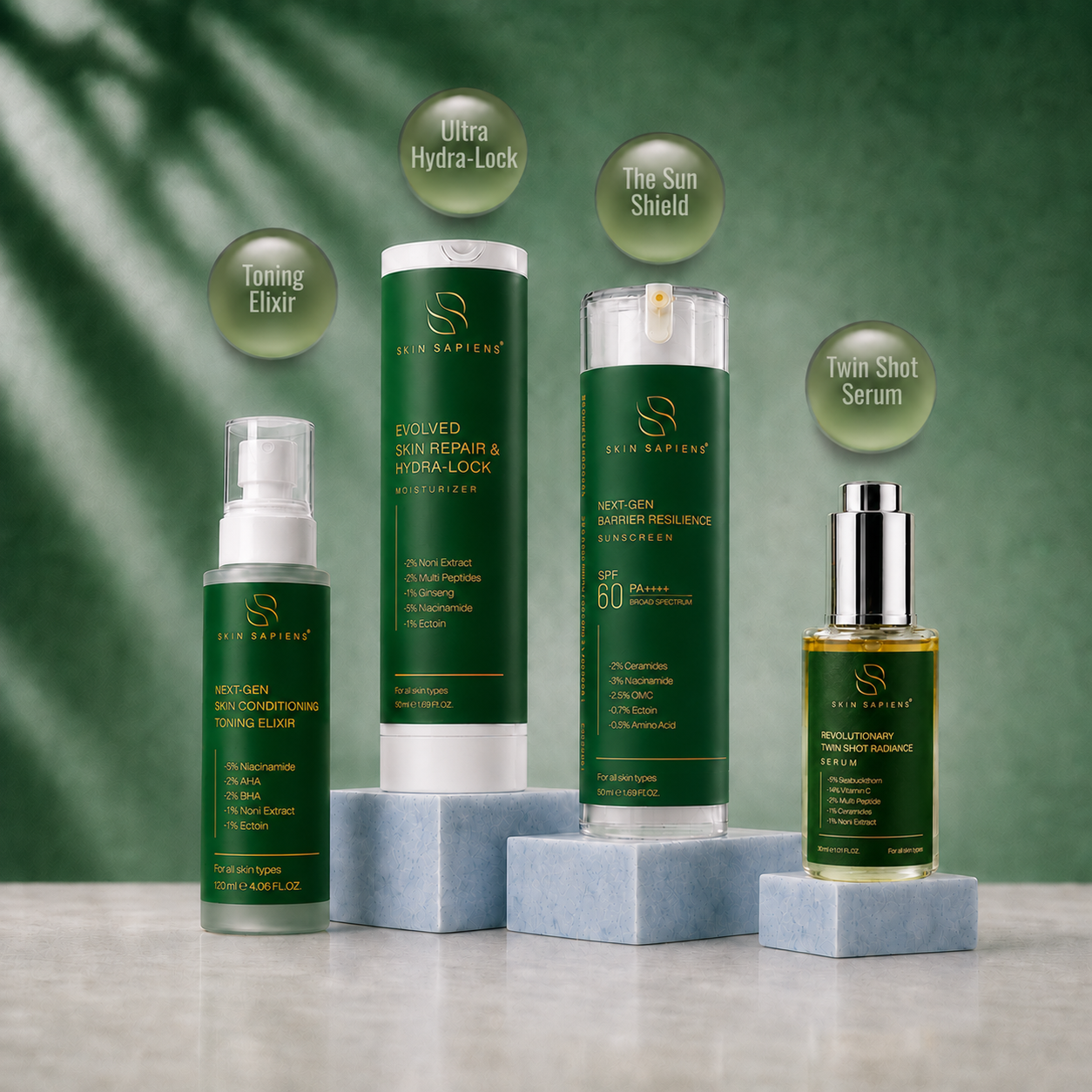 Skin Transformation Kit – Toner, Serum, Moisturizer & SPF 60 Sunscreen